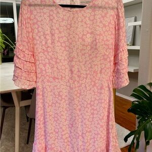 Faithfull the Brand Pink Daisy Print Dress